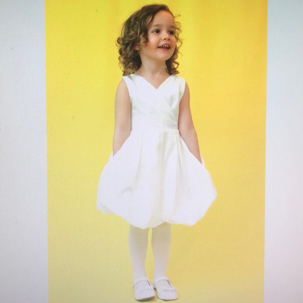 Lille Couture Style Reagan Satin Girls Ivory Dress